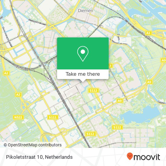 Pikoletstraat 10, Pikoletstraat 10, 1102 SH Amsterdam, Nederland kaart