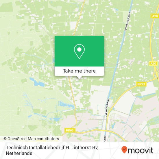 Technisch Installatiebedrijf H. Linthorst Bv kaart