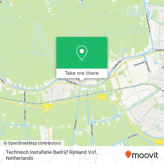 Technisch Installatie Bedrijf Rijnland Vof kaart