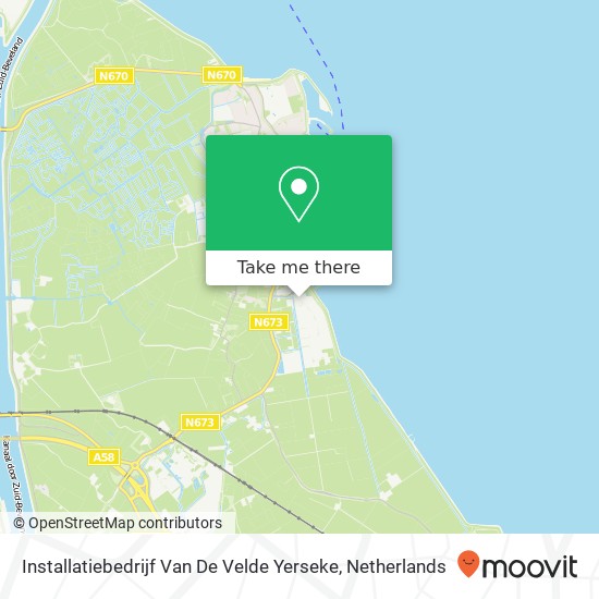 Installatiebedrijf Van De Velde Yerseke kaart