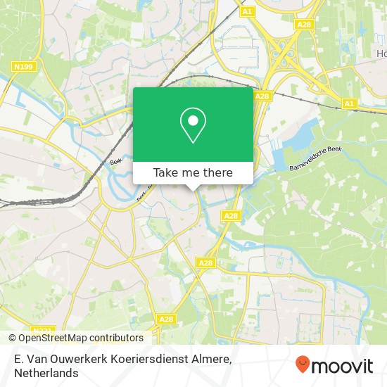 E. Van Ouwerkerk Koeriersdienst Almere kaart