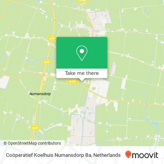Coöperatief Koelhuis Numansdorp Ba kaart