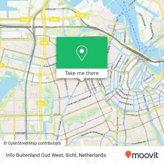 Info Buitenland Oud West, Sicht kaart