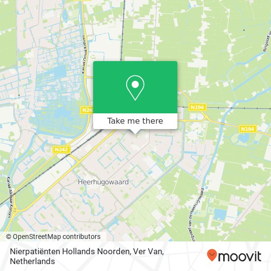 Nierpatiënten Hollands Noorden, Ver Van kaart