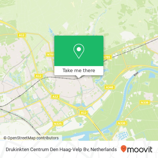 Drukinkten Centrum Den Haag-Velp Bv kaart