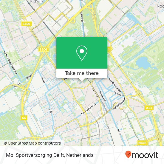Mol Sportverzorging Delft kaart
