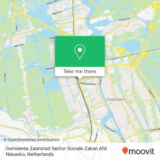 Gemeente Zaanstad Sector Sociale Zaken Afd Nieuwko kaart