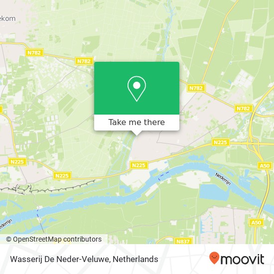 Wasserij De Neder-Veluwe kaart