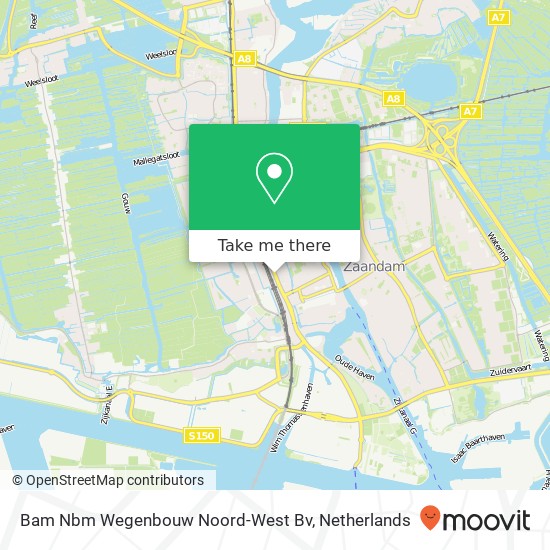 Bam Nbm Wegenbouw Noord-West Bv kaart