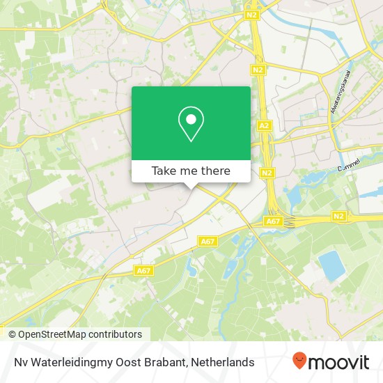 Nv Waterleidingmy Oost Brabant kaart