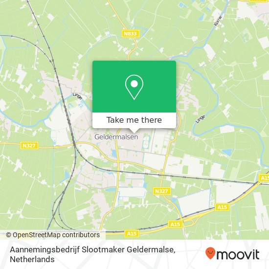 Aannemingsbedrijf Slootmaker Geldermalse kaart