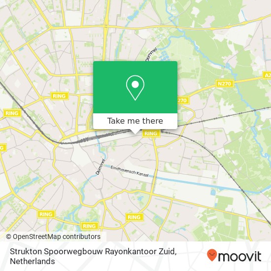 Strukton Spoorwegbouw Rayonkantoor Zuid kaart