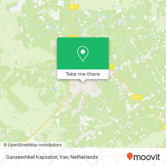 Ganzewinkel Kapsalon, Van kaart