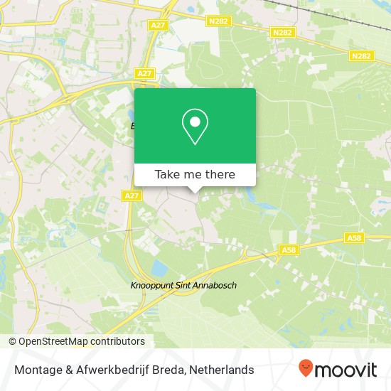 Montage & Afwerkbedrijf Breda kaart