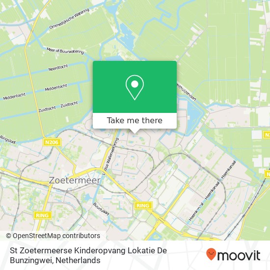 St Zoetermeerse Kinderopvang Lokatie De Bunzingwei kaart