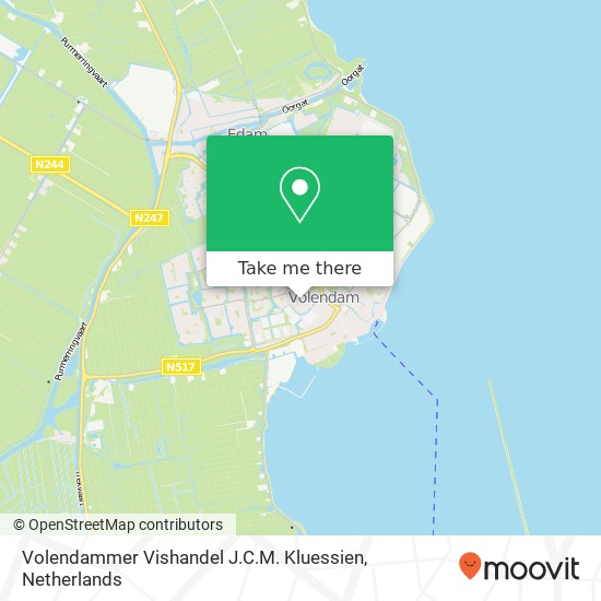 Volendammer Vishandel J.C.M. Kluessien kaart