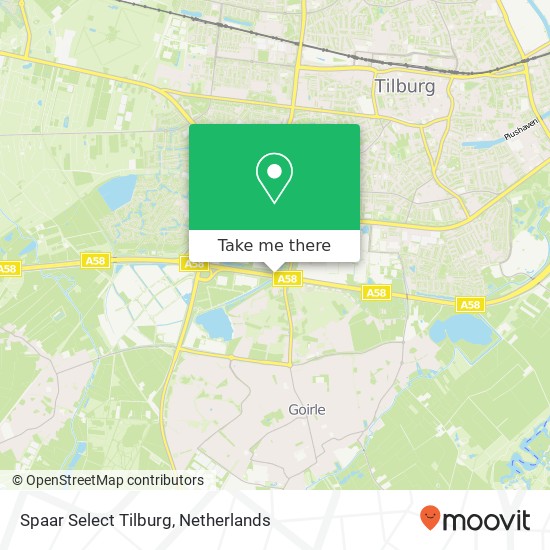 Spaar Select Tilburg kaart