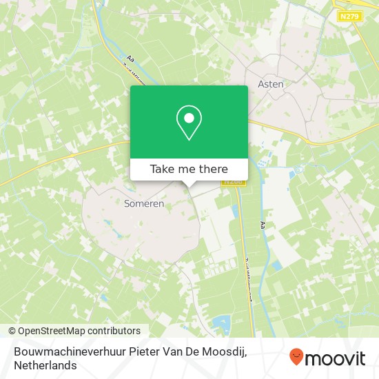 Bouwmachineverhuur Pieter Van De Moosdij kaart
