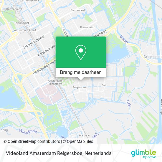 Videoland Amsterdam Reigersbos kaart