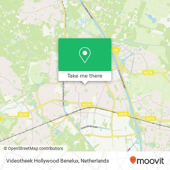 Videotheek Hollywood Benelux kaart
