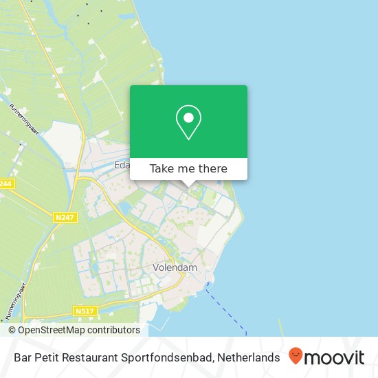 Bar Petit Restaurant Sportfondsenbad kaart