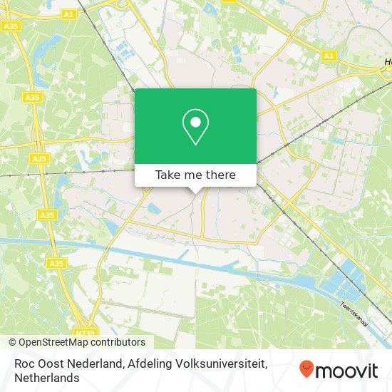 Roc Oost Nederland, Afdeling Volksuniversiteit kaart
