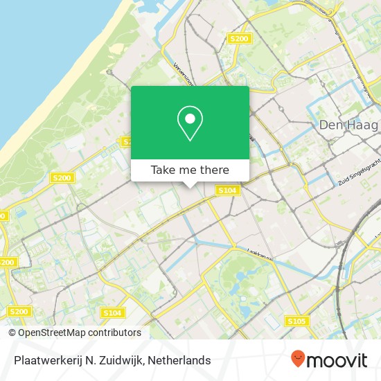 Plaatwerkerij N. Zuidwijk kaart