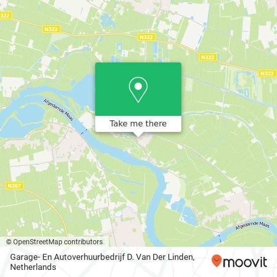 Garage- En Autoverhuurbedrijf D. Van Der Linden kaart