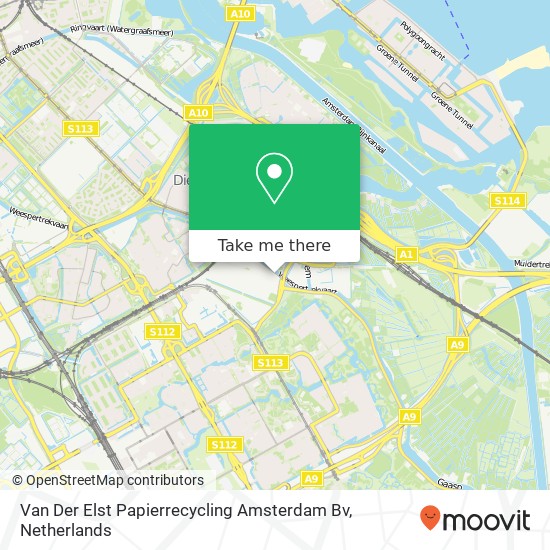 Van Der Elst Papierrecycling Amsterdam Bv kaart