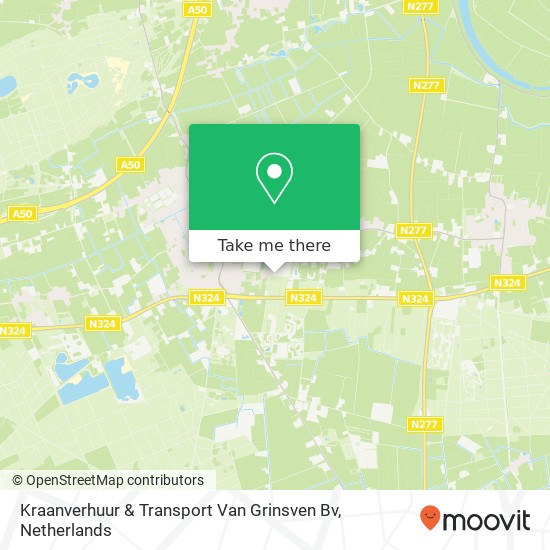 Kraanverhuur & Transport Van Grinsven Bv kaart