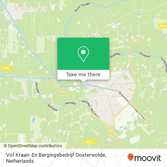 Vof Kraan- En Bergingsbedrijf Oosterwolde kaart