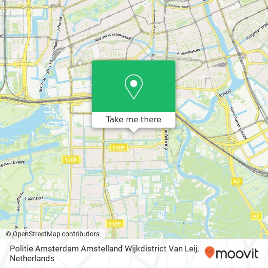 Politie Amsterdam Amstelland Wijkdistrict Van Leij kaart