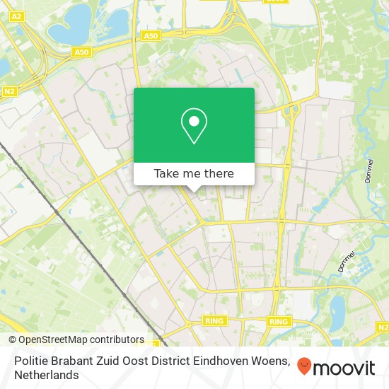 Politie Brabant Zuid Oost District Eindhoven Woens kaart