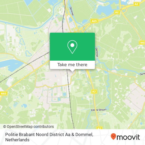 Politie Brabant Noord District Aa & Dommel kaart