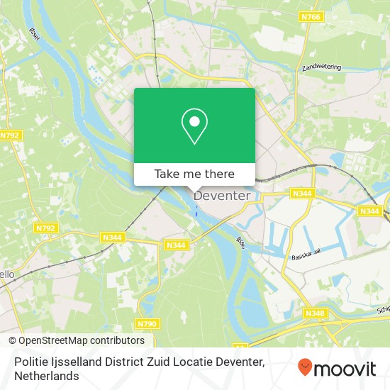 Politie Ijsselland District Zuid Locatie Deventer kaart