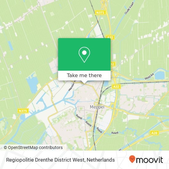 Regiopolitie Drenthe District West kaart