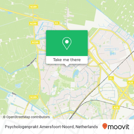 Psychologenprakt Amersfoort-Noord kaart
