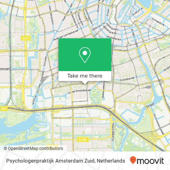 Psychologenpraktijk Amsterdam Zuid kaart