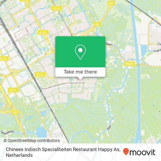 Chinees Indisch Specialiteiten Restaurant Happy As kaart