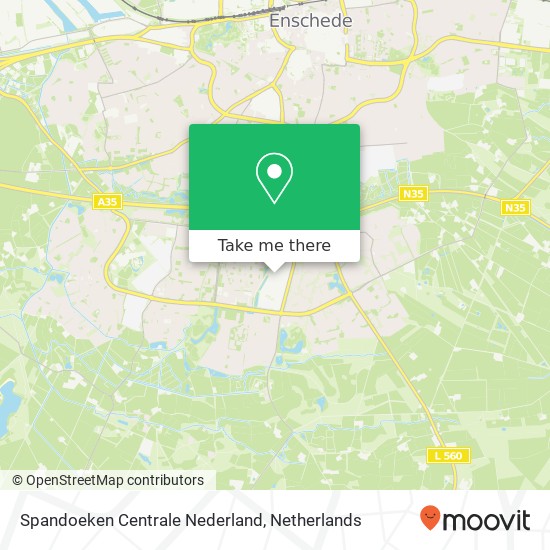Spandoeken Centrale Nederland kaart