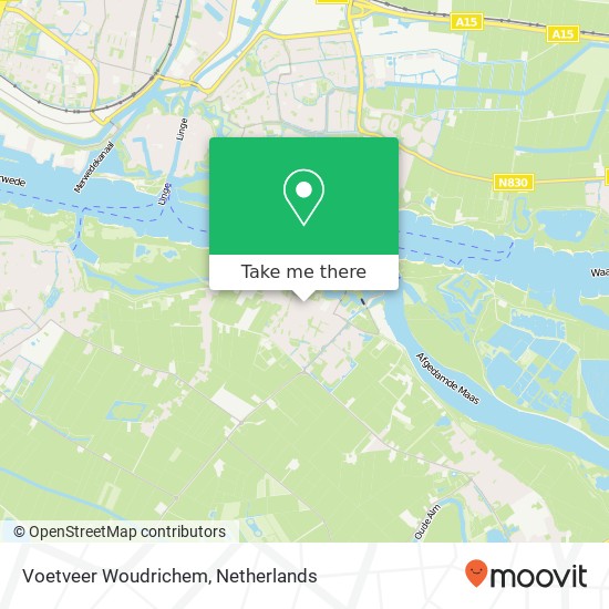 Voetveer Woudrichem kaart