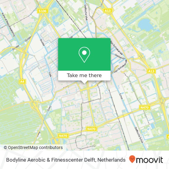 Bodyline Aerobic & Fitnesscenter Delft kaart
