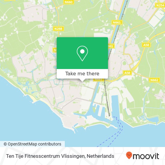 Ten Tije Fitnesscentrum Vlissingen kaart