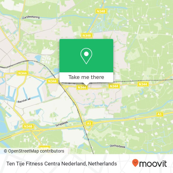 Ten Tije Fitness Centra Nederland kaart