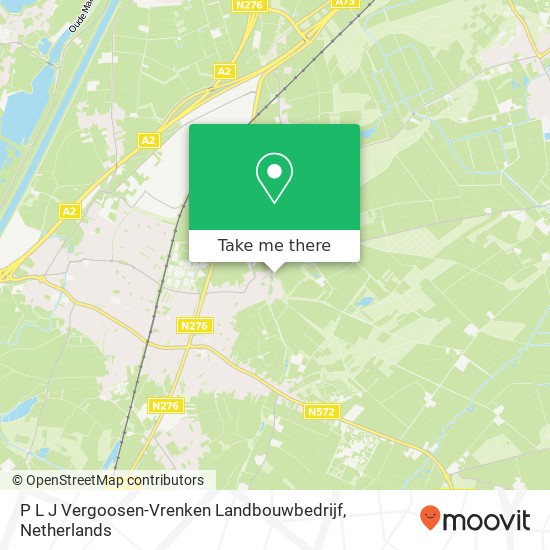 P L J Vergoosen-Vrenken Landbouwbedrijf kaart