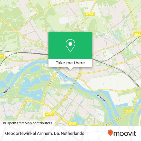 Geboortewinkel Arnhem, De kaart