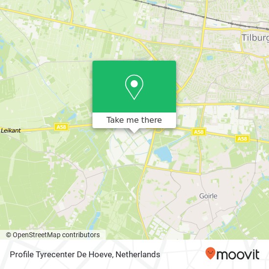 Profile Tyrecenter De Hoeve kaart