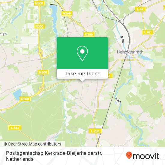 Postagentschap Kerkrade-Bleijerheiderstr kaart