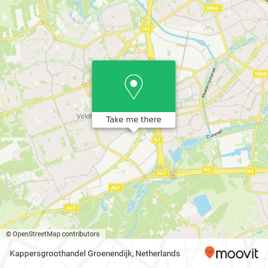 Kappersgroothandel Groenendijk kaart