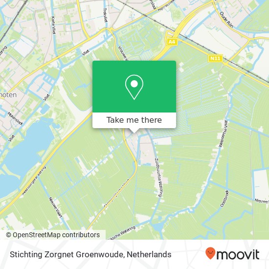 Stichting Zorgnet Groenwoude kaart